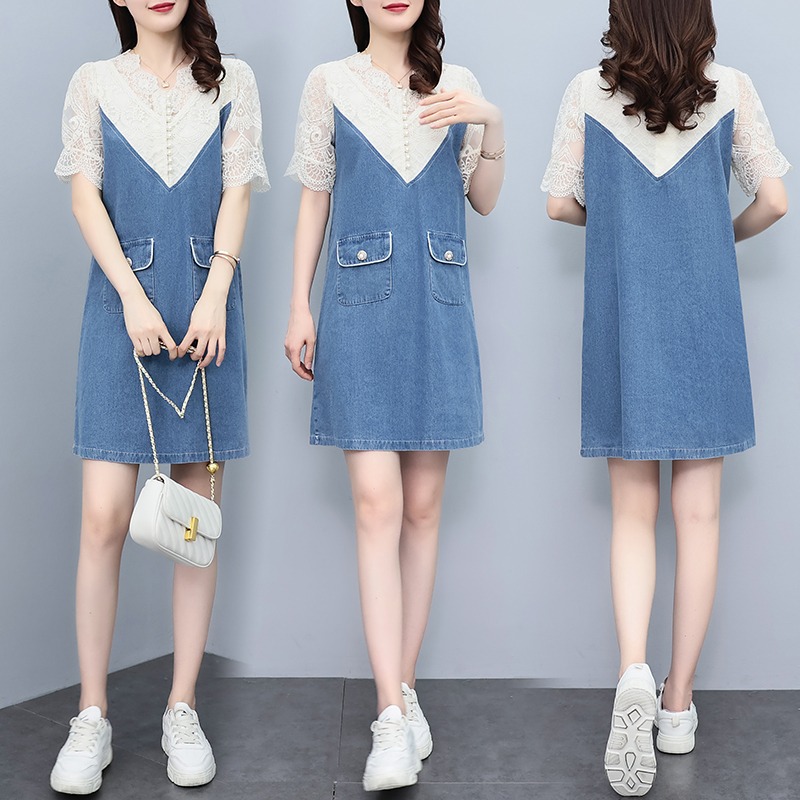 เดรสแขนสั้น มีไซส์ L-5XLอก 38-48 นิ้ว ใส่ได้ทั้งสาวหุ่นดีน่ารักจนถึงสาวอวบพลัสไซส์