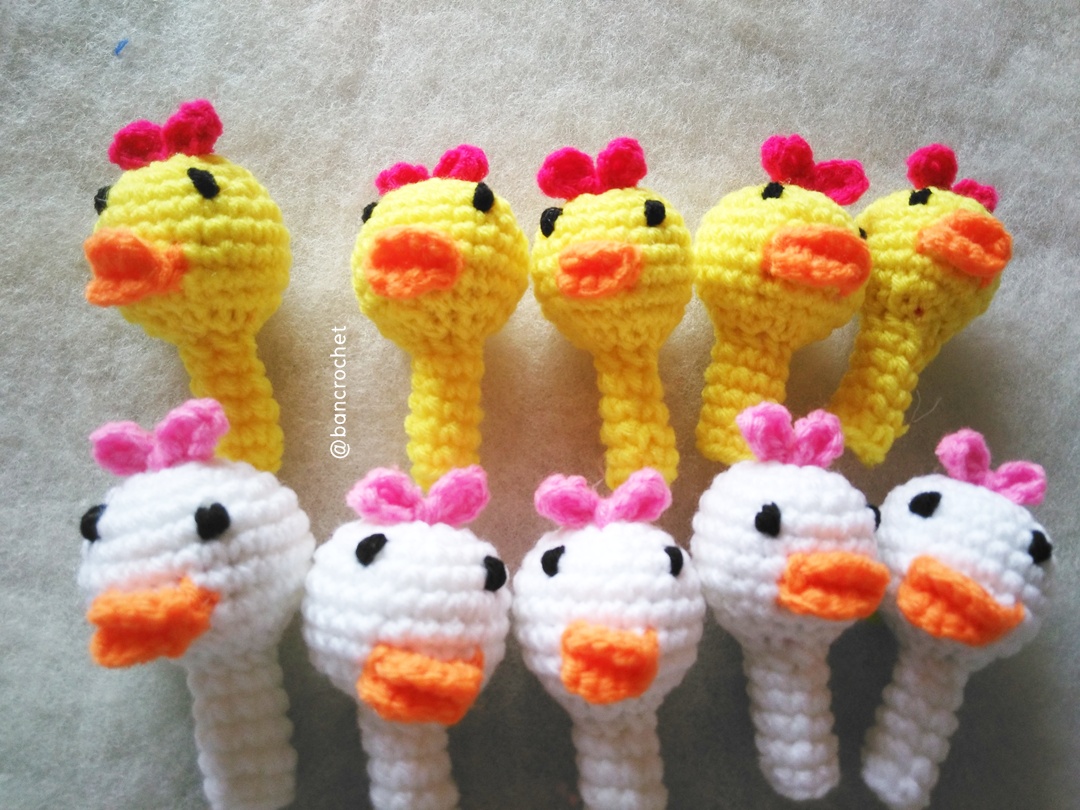 ที่ครอบหัวดินสอ ตุ๊กตาเป็ด (pencil cover) ชมพู 2 นิ้ว