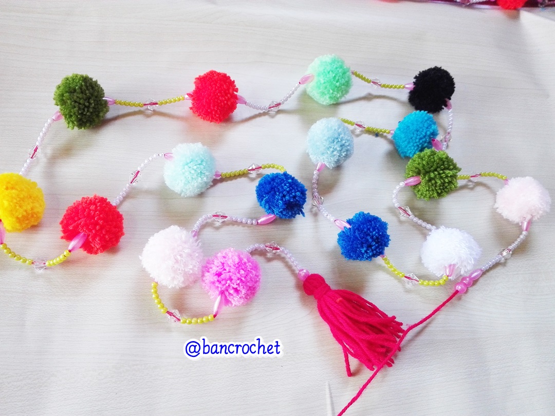 Bancrochet ม่านประตูโครเชต์ มู่ลี่ฉากกันห้อง crochet door hanging หลากสี 160 cm