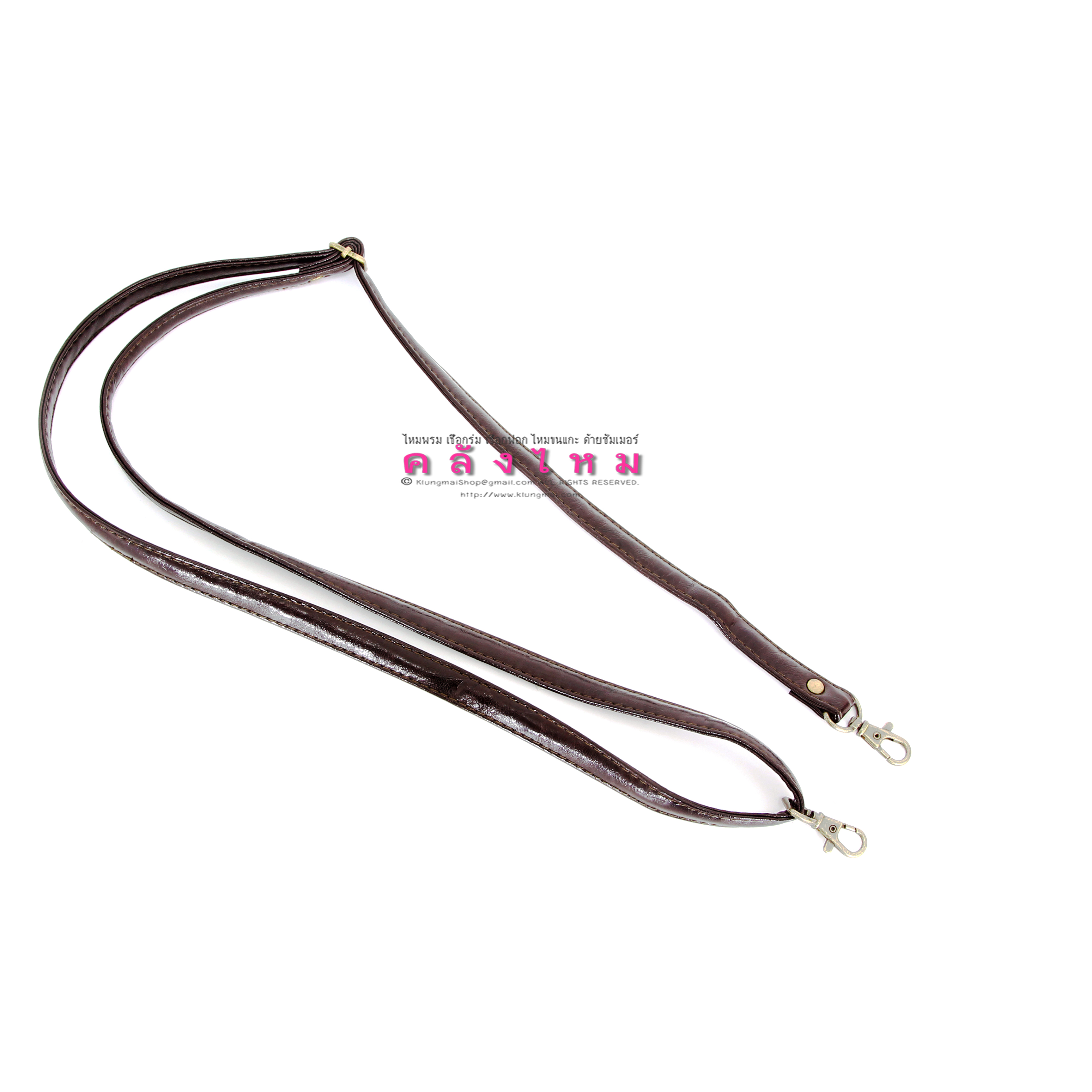 สายกระเป๋าสะพายข้างคอหมาสีเงิน ขนาด 2.5 ซม. (หนังเทียม)