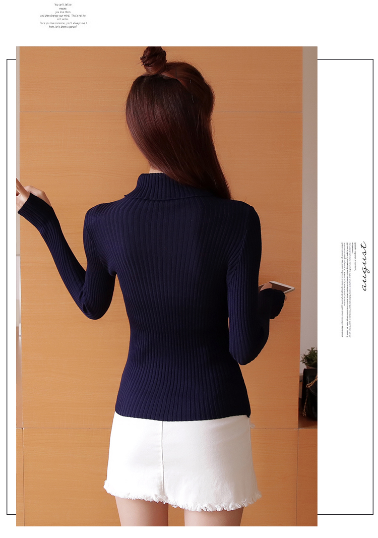 สีกรมท่า : เสื้อสเวตเตอร์ ไหมพรมคอเต่าพับได้ ผ้าร่อง ยืดได้เยอะ หุ้มถึงมือ พร้อมส่ง