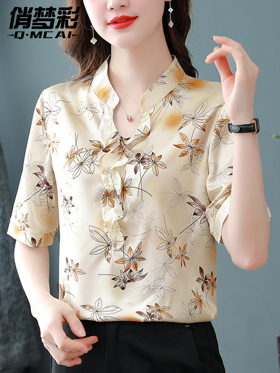 เสื้อชีฟอง เสื้อแฟชั่นสุภาพสตรีวัยผู้ใหญ่ มีไซต์ อก34นิ้ว-43นิ้ว