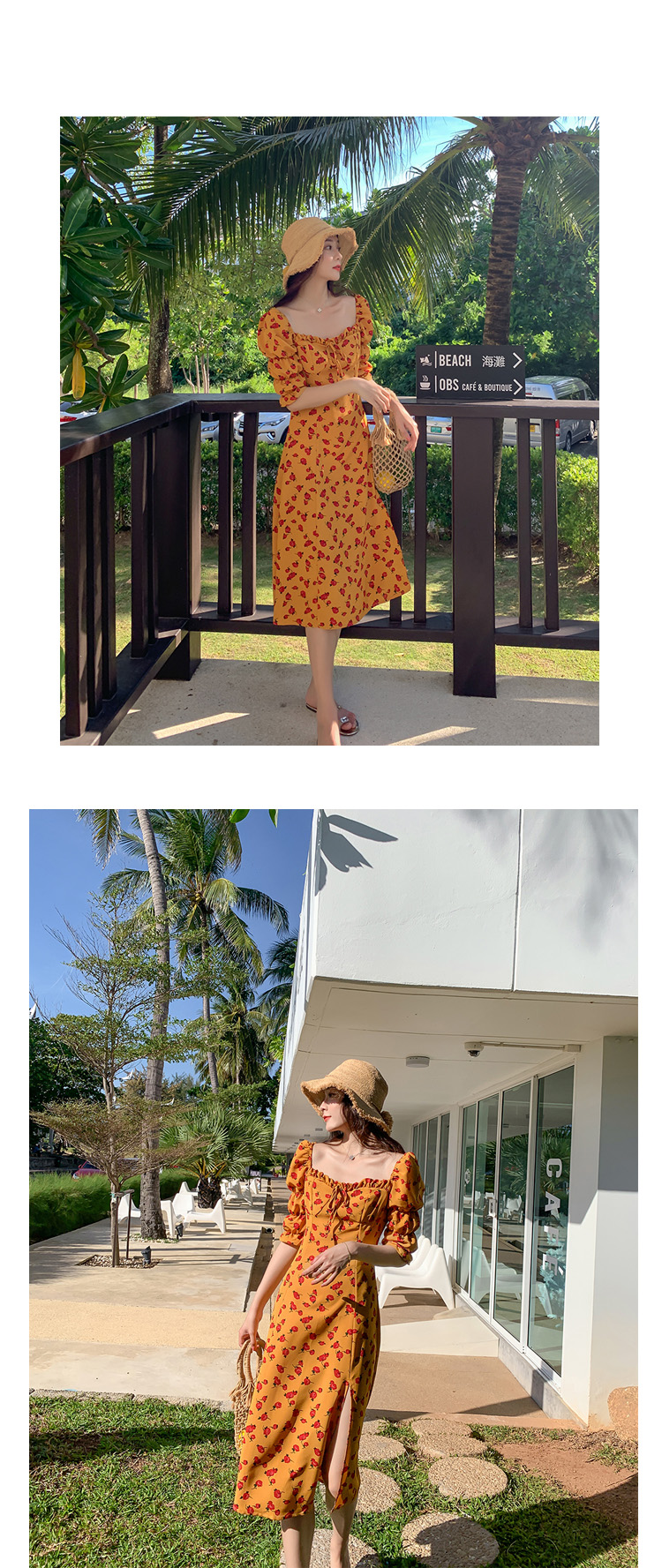 Dress4659 เดรสยาวลายดอกกุหลาบพื้นสีเหลือง แขนยาวสี่ส่วน ช่วงอกแต่งระบายเล็กๆ เพิ่มความน่ารัก ซิปหลังใส่ง่าย มีซับใน ผ้าชีฟองเนื้อดีนุ่มใส่สบาย ทรงนี้ดูดีใส่สวยได้ทุกโอกาส