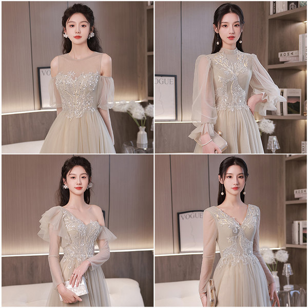 ชุดเพื่อนเจ้าสาวสีเทา ชุดเพื่อนเจ้าสาว ชุดไปงานแต่งงาน