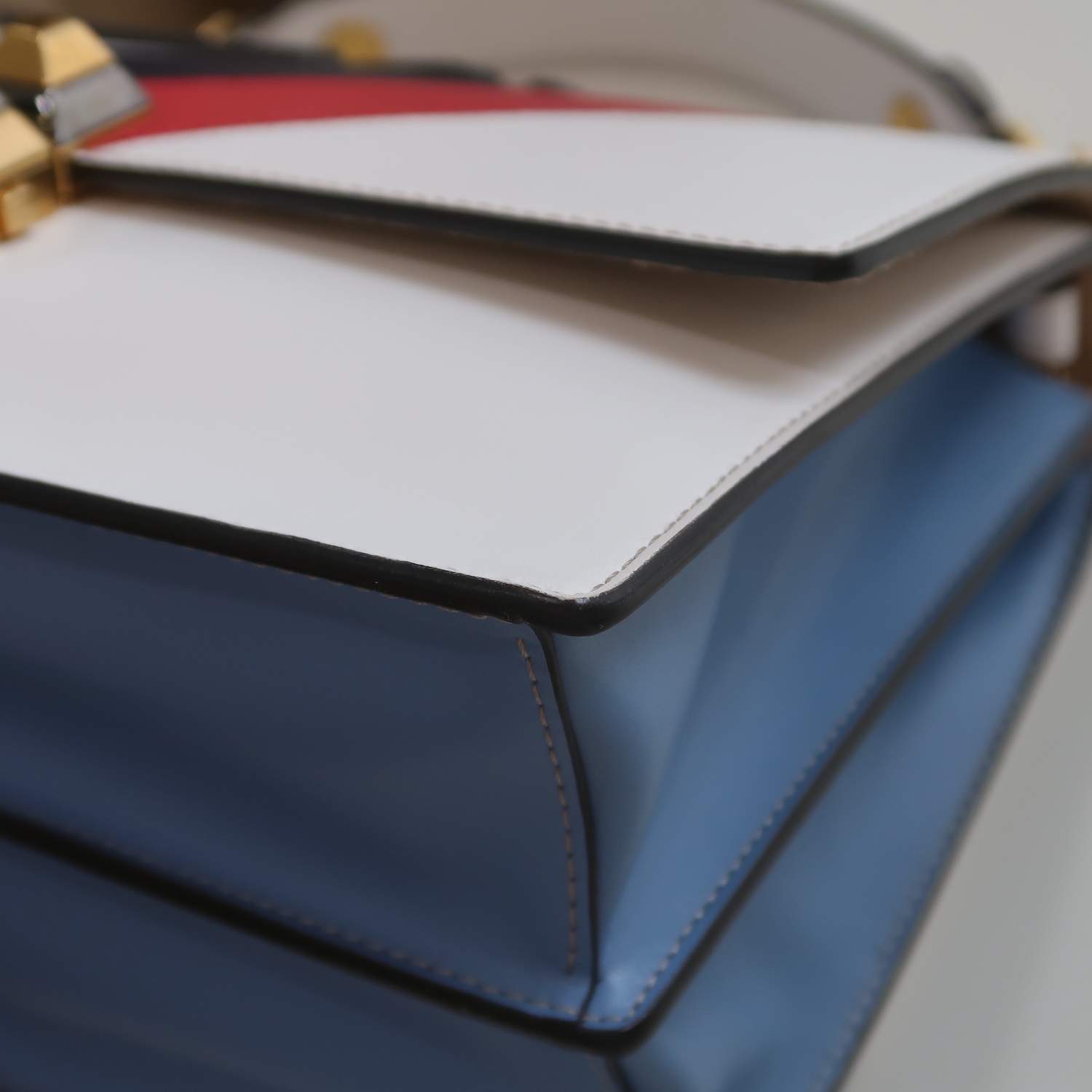 Fendi White Multicolor Calfskin Logo Mania Kan I Shoulder Bag