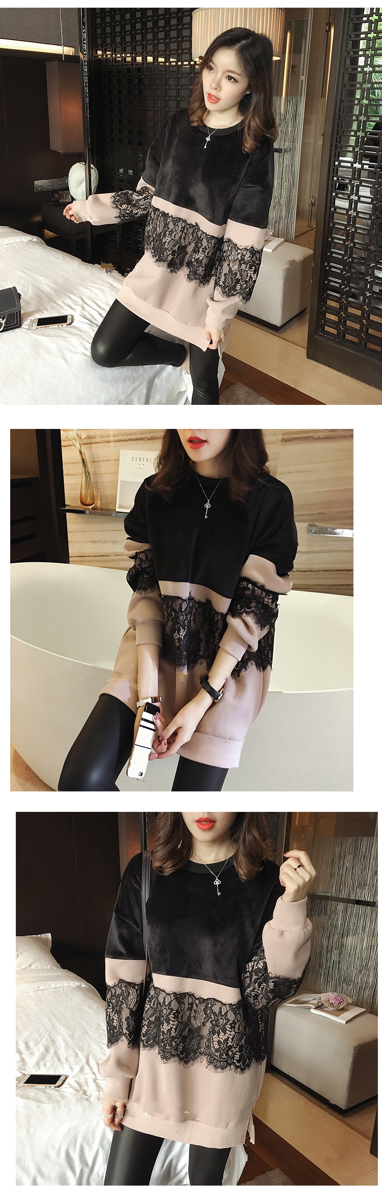 เสื้อแขนยาว ผ้าขนแมวสั้นนุ่นลื่น กับผ้า cotton ด้านในเป็นผ้าสำลีอุ่น น่ารักมากๆค่า