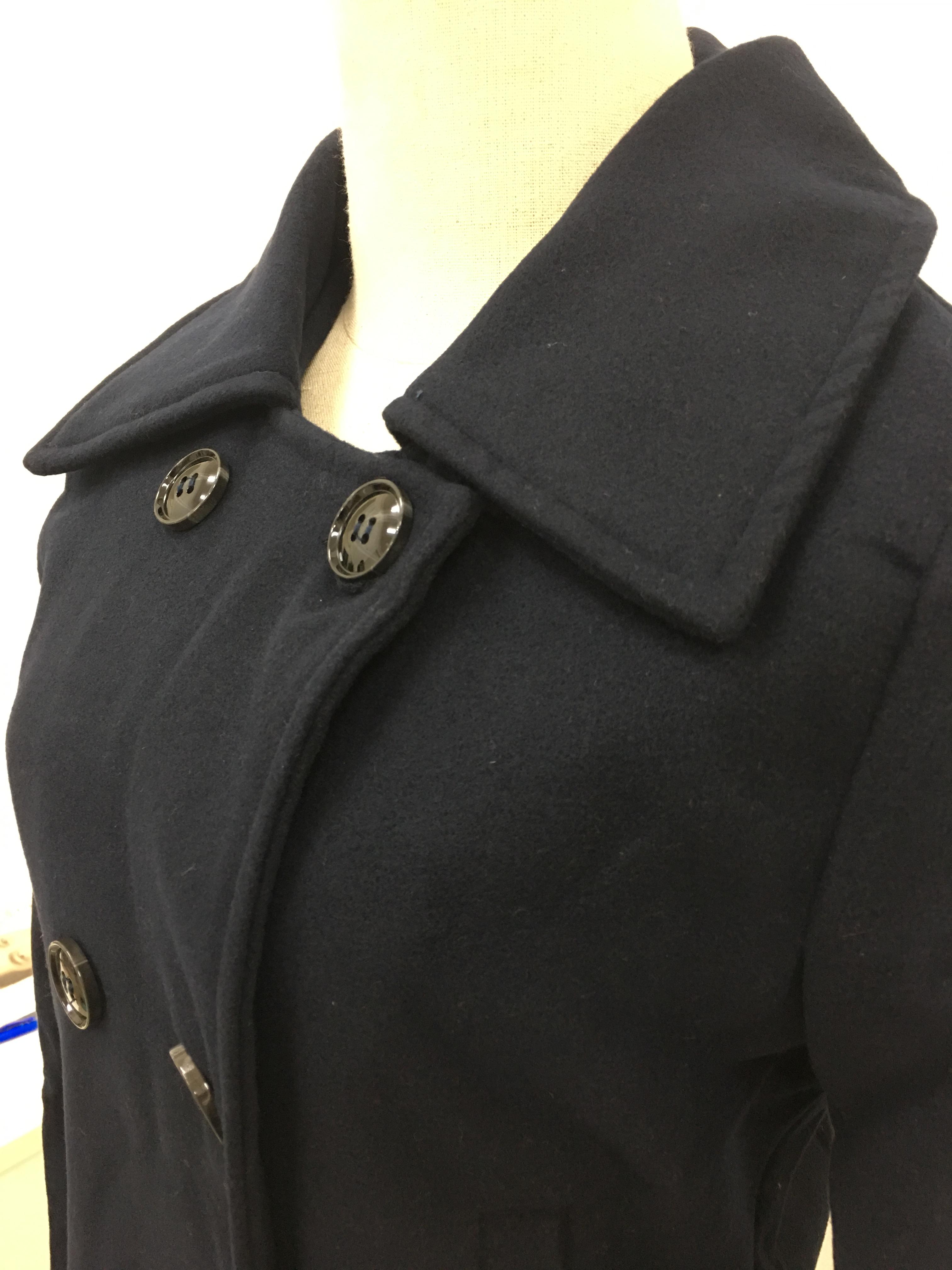 เสื้อโค้ทกันหนาว รุ่นกระดุม 2 แถว สไตล์เกาหลี ผ้าวูลเนื้อดี พร้อมส่ง DARK BLUE