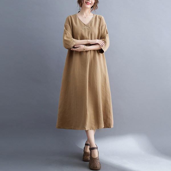 เสื้อลินินคนอ้วน เสื้อทีเชิ้ตคนอ้วนผู้หญิง เสื้อทีเชิ้ตตัวใหญ่ By Literary Plus size