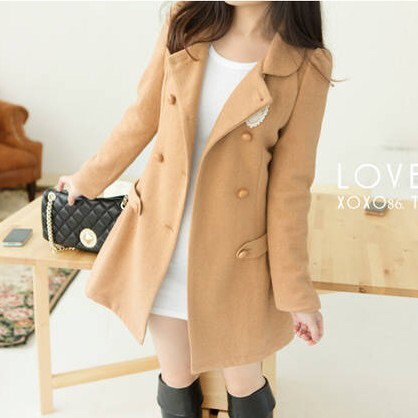 LADY COAT เสื้อโค้ทกันหนาว ทรงหวานๆ สไตล์เกาหลี พร้อมส่ง CAMEL