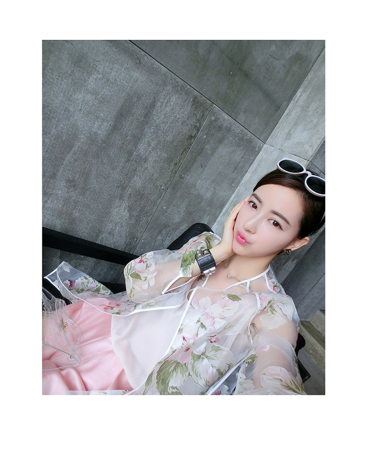 เสื้อคลุม ผ้าแก้ว พร้อมส่ง ลายดอกไม้หวานๆ แบบเก๋ไก๋ไม่เหมือนใคร