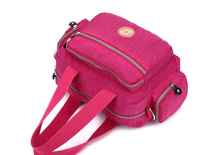 กระเป๋าถือ กระเป๋าสะพาย ผู้หญิง กระเป๋าผ้าไนลอน กันน้ำ สีสันสดใส ดีไซน์ ทรงกระบอก มีกระเป๋า ซิป 2 ข้าง กระเป๋าใส่ของกระจุกจิก กระเป๋าวัยรุ่น 967534