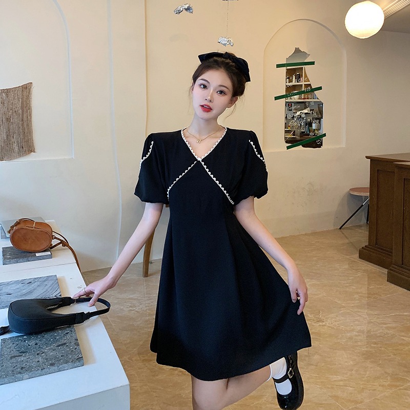 เดรสแขนสั้น มีไซส์ L-4XLอก 38-47 นิ้ว ใส่ได้ทั้งสาวหุ่นดีน่ารักจนถึงสาวอวบพลัสไซส์