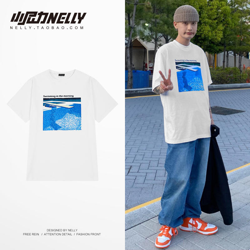 เสื้อยืดคอกลม ผู้ชาย เสื้อยืดผู้ชายเกาหลี เสื้อยืดเกาหลี แบรนด์ NELLY