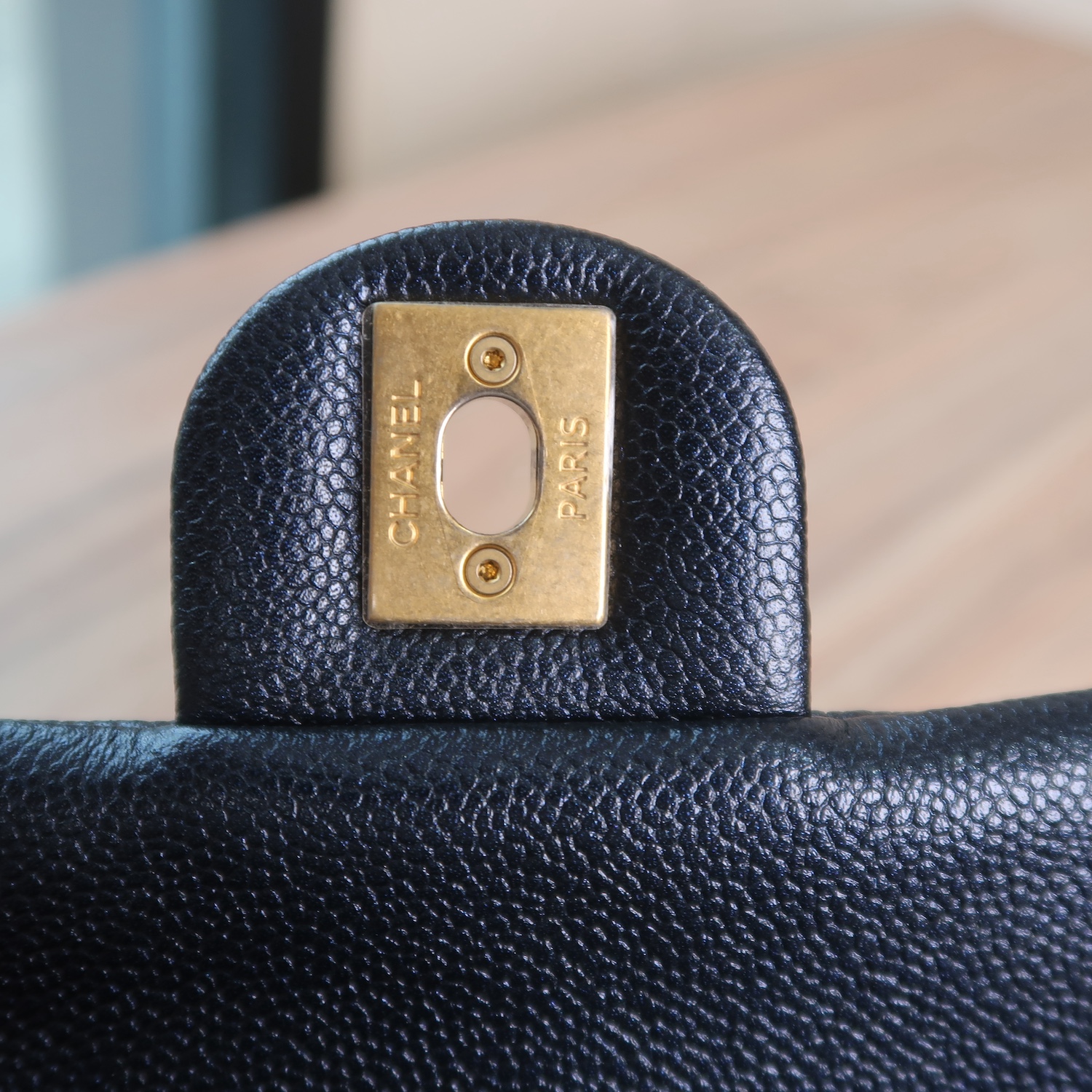 Chanel Black Caviar Mini 7" Adjustable Strap GHW