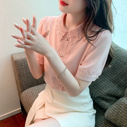 เสื้อลูกไม้ แขนสั้น