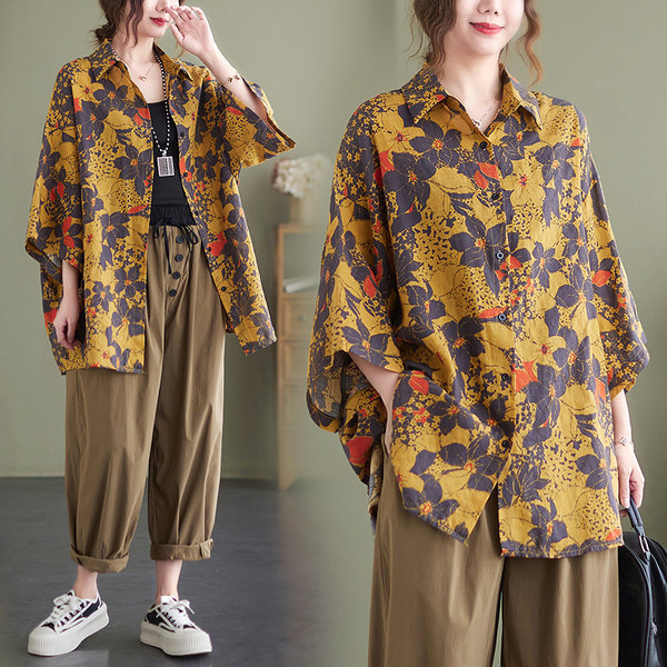 เสื้อลินินคนอ้วน เสื้อทีเชิ้ตคนอ้วนผู้หญิง เสื้อทีเชิ้ตตัวใหญ่ By Literary Plus size