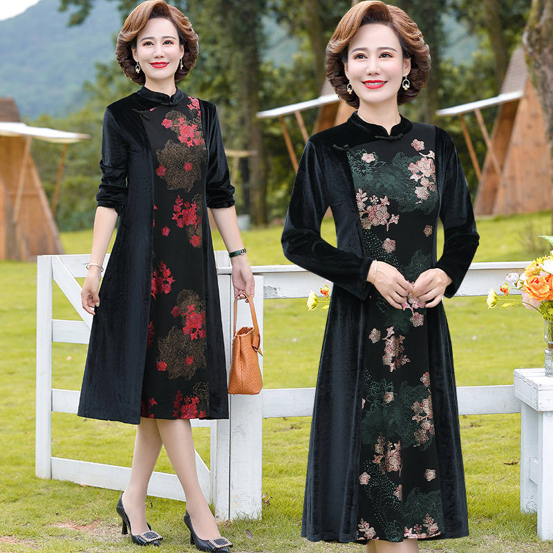 เดรสวัยผู้ใหญ่40-60ปีเดรสคุณแม่