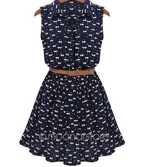 เดรสใส่ทำงาน เดรสแขนกุด กระโปรงบาน เพ้นท์ลาย สีน้ำเงิน กรมท่า แถมเข็มขัด กระโปรงสั้นเหนือเข่า เดรสสวย ๆ ใส่ทำงาน เก๋ ๆ ค่ะ 162271