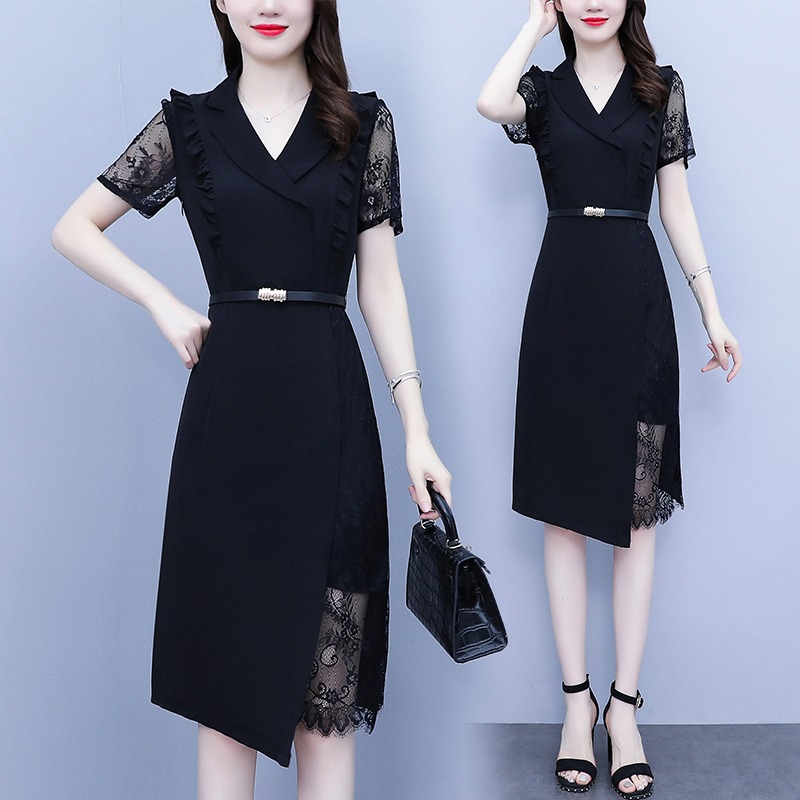 เดรสแขนสั้น มีไซส์ L-5XLอก 38-48 นิ้ว ใส่ได้ทั้งสาวหุ่นดีน่ารักจนถึงสาวอวบพลัสไซส์