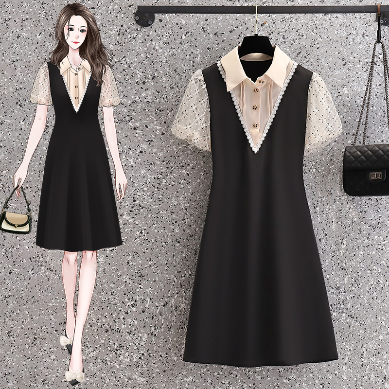 เดรสแขนสั้น มีไซส์ L-4XLอก 38-47 นิ้ว ใส่ได้ทั้งสาวหุ่นดีน่ารักจนถึงสาวอวบพลัสไซส์
