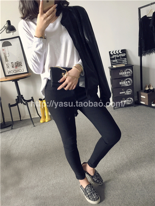 แจ็คเก็ตหนังเทียม ทรงสวย เท่ ดูดี เก๋ไก๋ พร้อมส่งเลยจ้า black