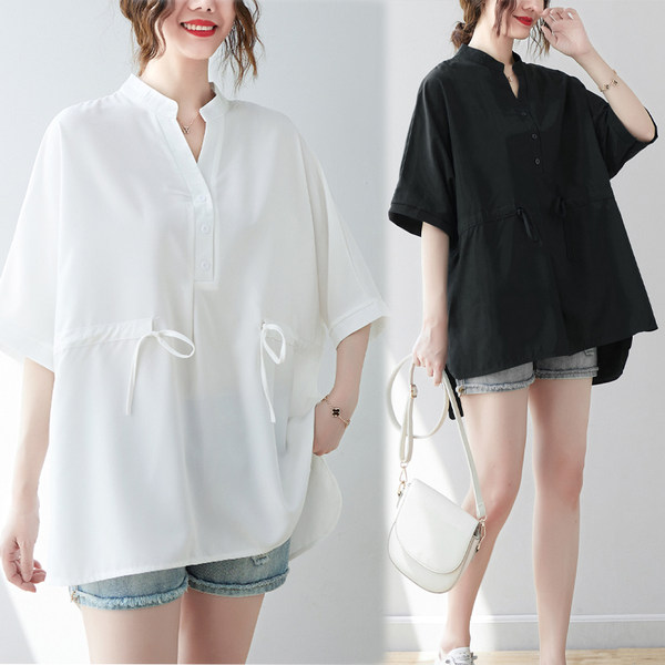 เสื้อลินินคนอ้วน เสื้อทีเชิ้ตคนอ้วนผู้หญิง เสื้อทีเชิ้ตตัวใหญ่ By Literary Plus size