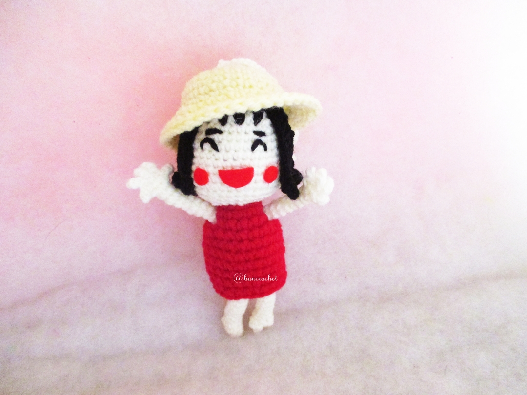 พวงกุญแจมารูโกะถักไหมพรม ขนาด 4 นิ้ว maroko crochet keychain 4 inch