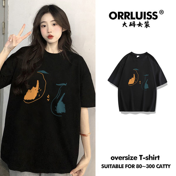 เสื้อโอเวอร์ไซส์เกาหลี เสื้อยืดพลัสไซส์ เสื้อยืดคนอ้วน เสื้อยืดโอเวอร์ไซส์ผู้หญิง