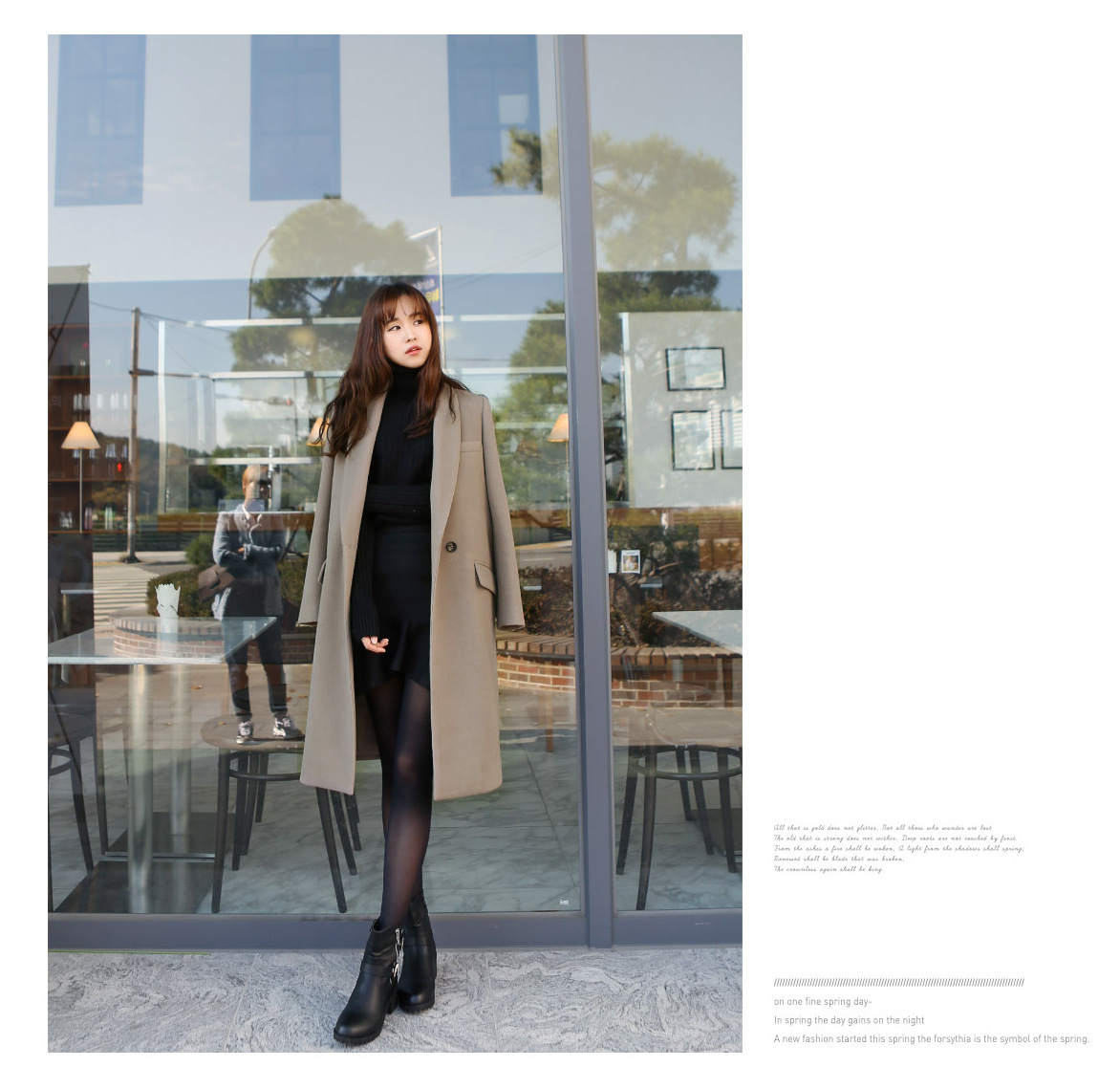 OverCoat เสื้อโค้ทกันหนาวตัวยาว สีเทา งานดี ผ้าวูลเนื้อดีเรียบไม่เป็นขุย บุซับในกันลมอย่างดี พร้อมส่ง สีเทา