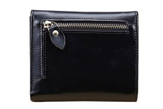 กระเป๋าสตางค์ผู้หญิง ใบสั้น กระเป๋าสตางค์ หนังวัวแท้ Oil Wax สีพื้น แบบ 3 พับ ใส่บัตรได้เยอะ ขนาดกำลังดี สีน้ำเงิน ดำ น้ำตาล ชมพู 360902