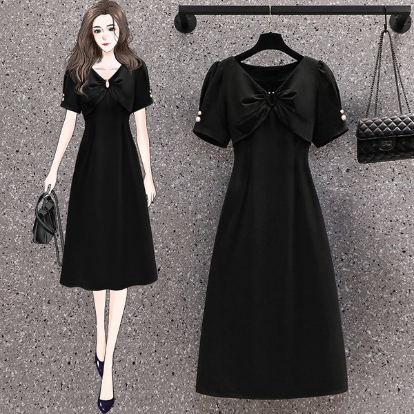 เดรสคนอ้วน เดรสสาวอวบ ชุดเดรสคนอ้วนวัยรุ่นแขนสั้น BY PLUS SIZE Girl