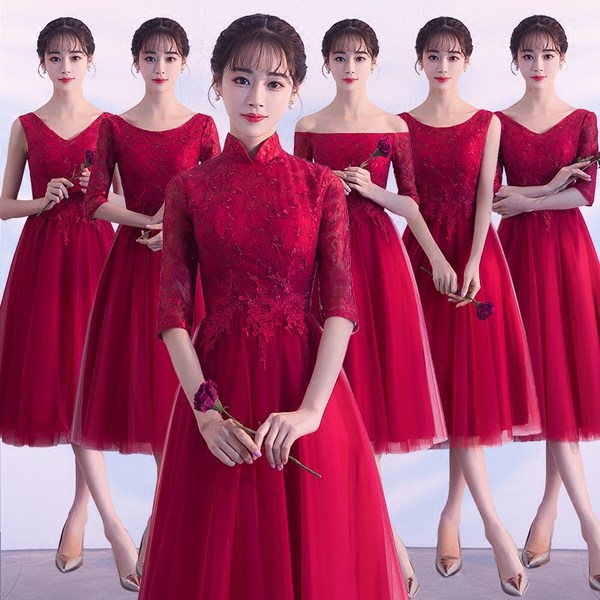 ชุดเพื่อนเจ้าสาวสีแดง ชุดเพื่อนเจ้าสาว ชุดไปงานแต่งงาน