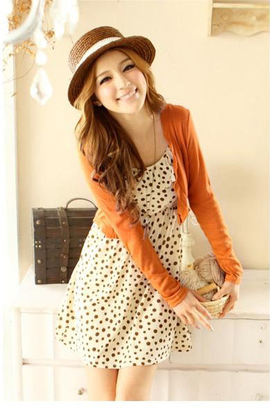 ชุดเดรสลาย+เสื้อคลุม (เสื้อผ้าแฟชั่น)