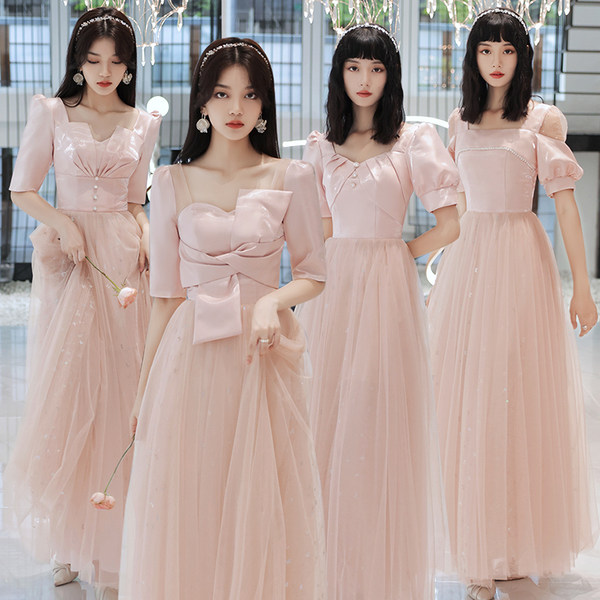 ชุดเพื่อนเจ้าสาว ชุดไปงานแต่งงาน ชุดเพื่อนเจ้าสาวสีชมพู