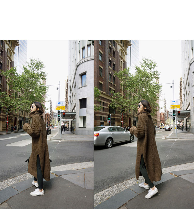 เสื้อไหมพรมคอเต่าตัวยาวโคล่ง ไหมพรมอุ่น ยืดได้เยอะ เรียบแต่เก๋