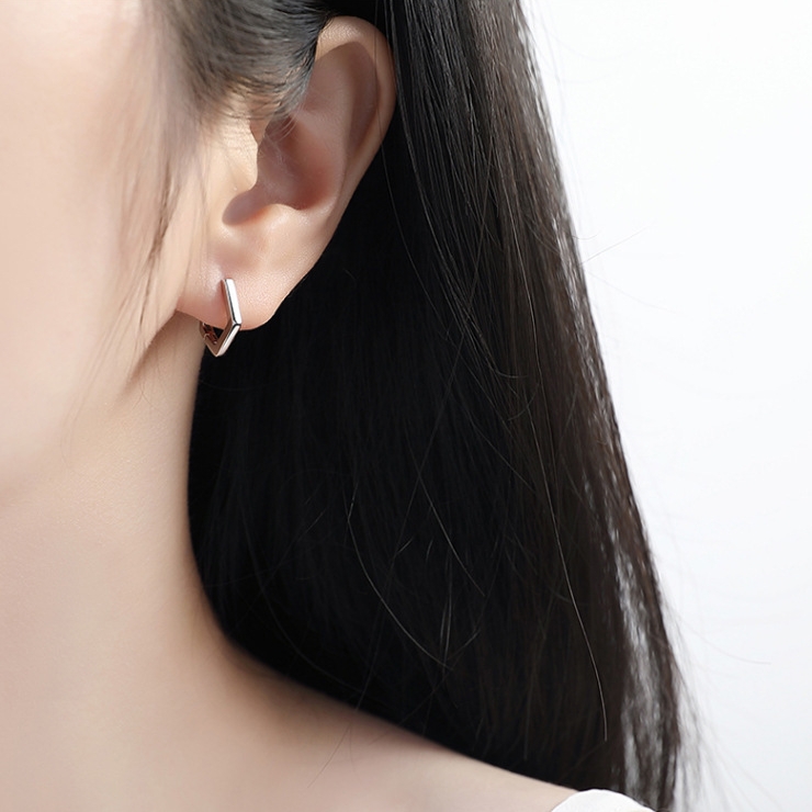 ต่างหูเงินแท้ S925 รุ่น Pentagon ต่างหูห่วงห้าเหลี่ยม มินิมอล สูง13.2mm เงินแท้ทั้งชิ้น Silver925 ต่างหูผู้ชาย ต่างหูผู้หญิง ตุ้มหูเงินแฟชั่น