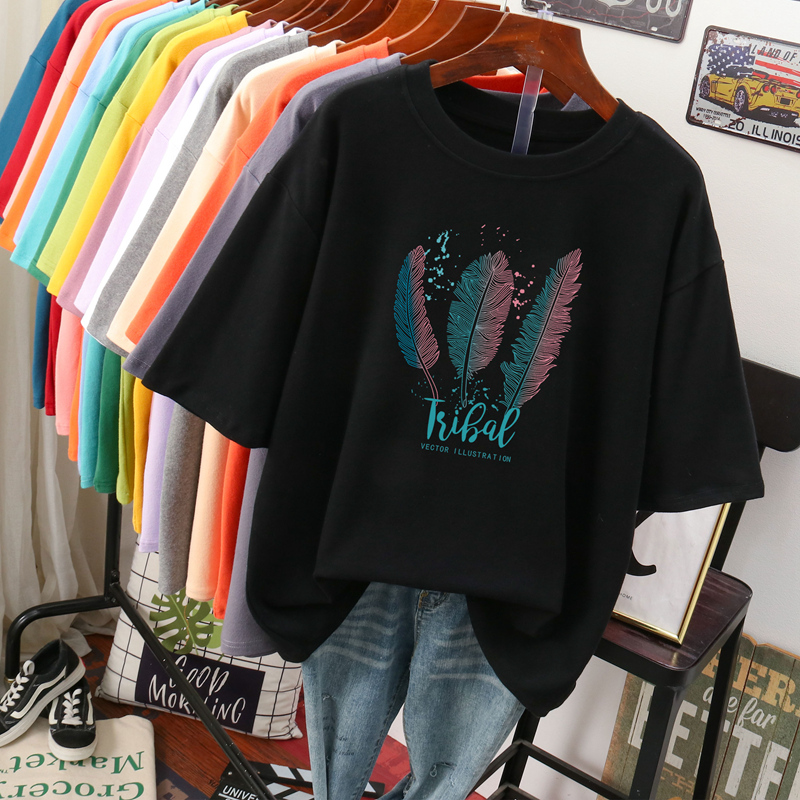 เสื้อยืดคอตตอน สกรีนลายน่ารัก มีหลากหลายสี ส่งฟรีทั่วไทย BY JIMIAO