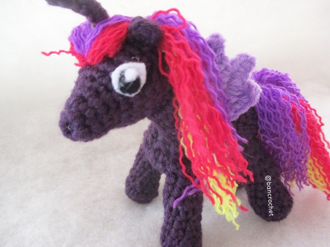 ม้าโพนี่ถัก pony amigurumi crochet ม่วง