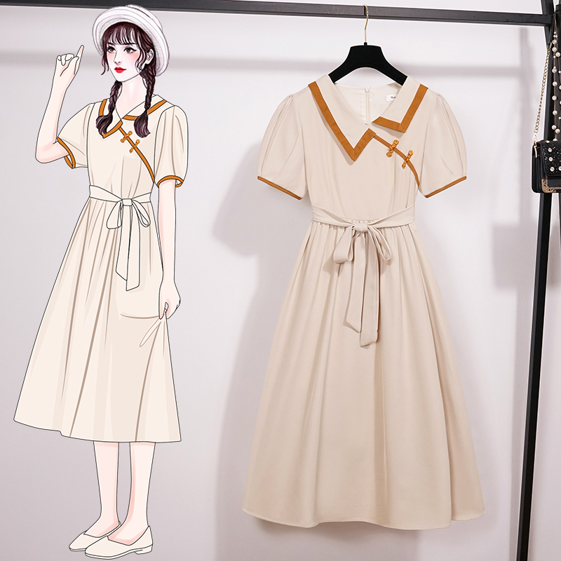 เดรสแขนสั้น มีไซส์ L-4XLอก 38-47 นิ้ว ใส่ได้ทั้งสาวหุ่นดีน่ารักจนถึงสาวอวบพลัสไซส์