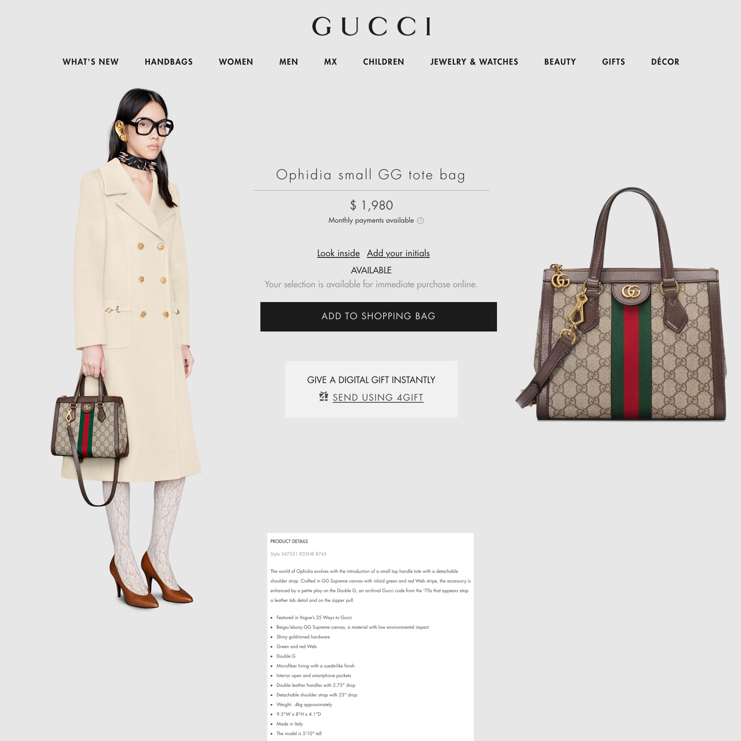 Gucci Red GG Flora Ophidia Small Tote