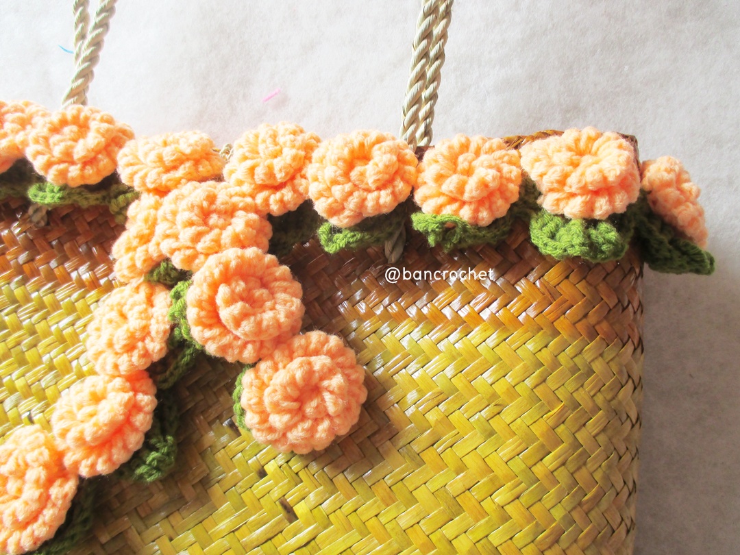 bancrochet กระเป๋ากระจูดสาน ขนาด 12*12*5*25 นิ้ว น้ำตาล 12*12*5*25 นิ้ว