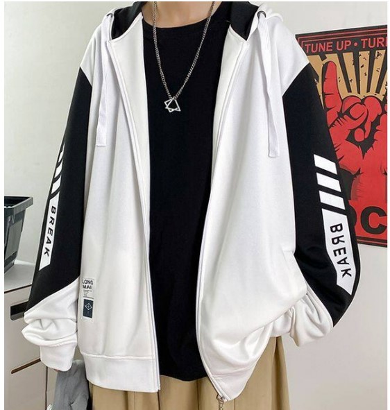 เสื้อกันหนาว เสื้อ Jacket แบบมีฮู้ด Jacket วัยรุ่น ใส่หลวม ๆ ผ้าไม่หนามาก ใส่คลุม ทับเสื้อ สบาย ๆ 619364