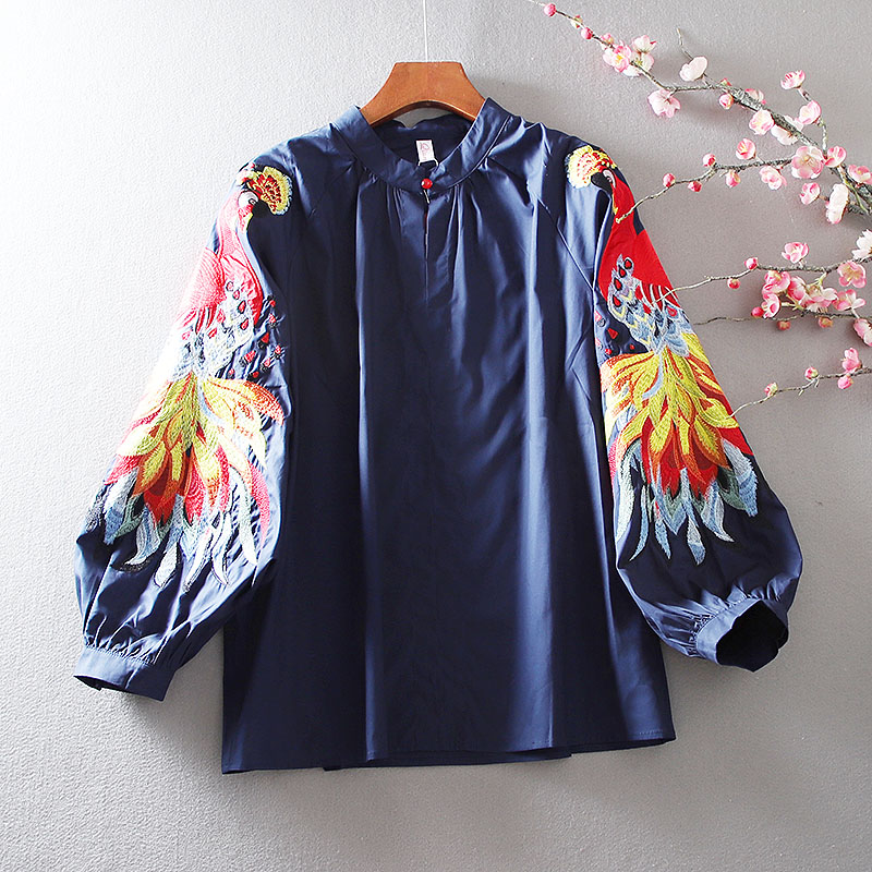 เสื้อลินิน เสื้อผ้าฝ้ายลินิน เสื้อเชิ้ตผ้าลินิน ปักลายสวยๆด้วยด้าย สไตล์VINTAGE