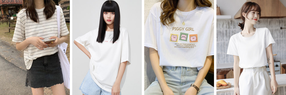 เสื้อยืดสีขาวหลากสไตล์