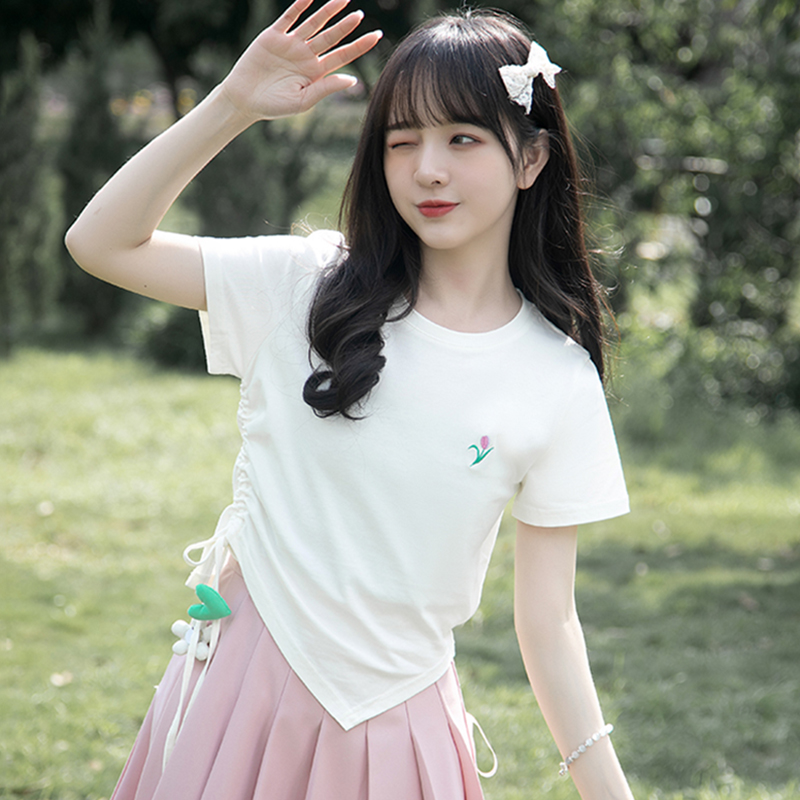 เสื้อผ้าวัยรุ่นเกาหลี เสื้อยืดวัยรุ่นผู้หญิง มีขนาด S M L XL