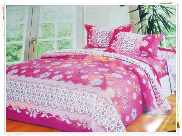 6 ฟุต 3 ชิ้น ชุดเครื่องนอน ผ้าปูที่นอน สีชมพูหวาน ๆ P101