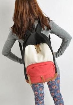 กระเป๋าเป้ กระเป๋าสะพายหลัง นำเข้าญี่ปุ่น สีชมพู กับ ดำ สไตล์ Out Door