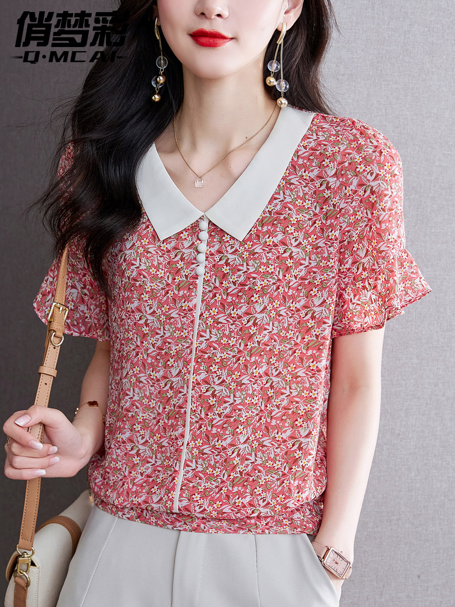 เสื้อชีฟอง เสื้อแฟชั่นสุภาพสตรีวัยผู้ใหญ่ มีไซต์ อก34นิ้ว-43นิ้ว
