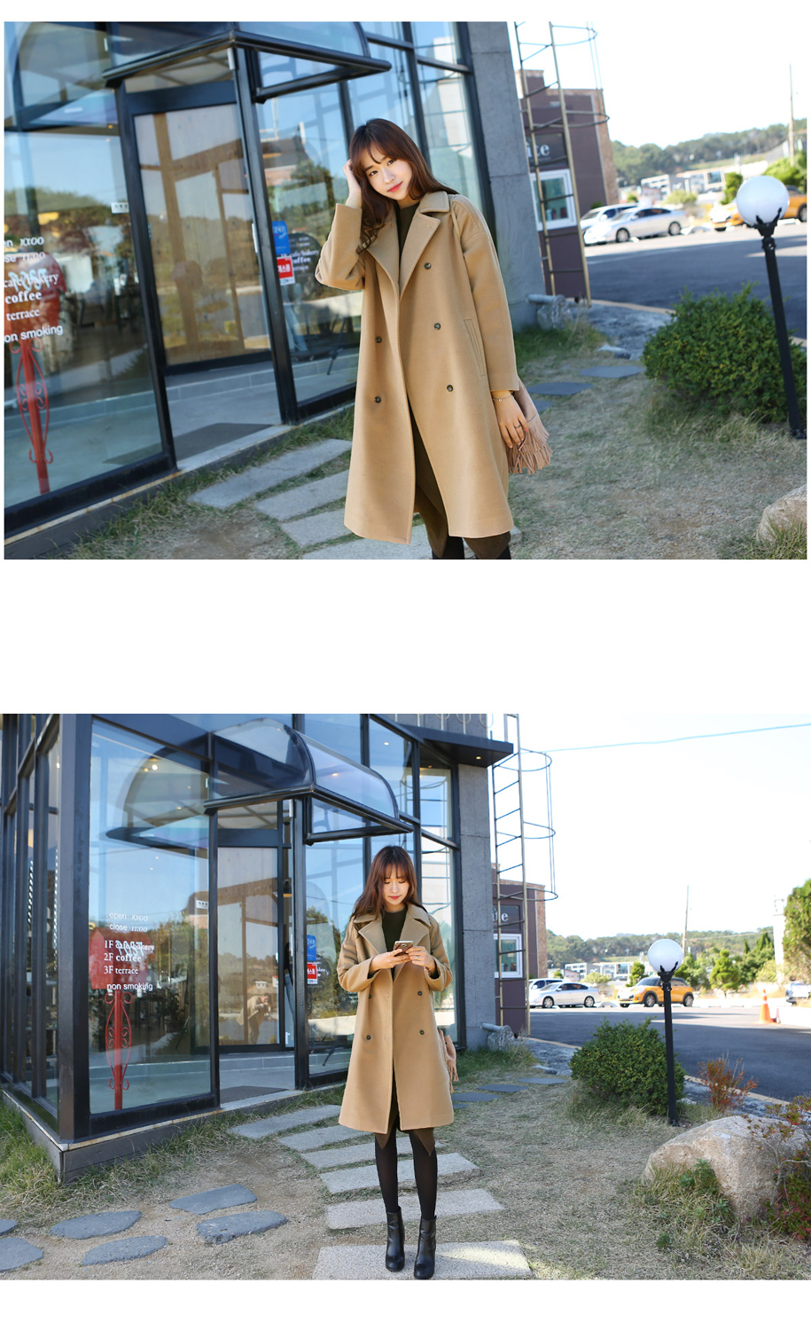 OverCoat เสื้อโค้ทกันหนาวตัวยาว สีน้ำตาล งานดี ผ้าวูลเนื้อดีเรียบไม่เป็นขุย บุซับในกันลมอย่างดี พร้อมส่ง