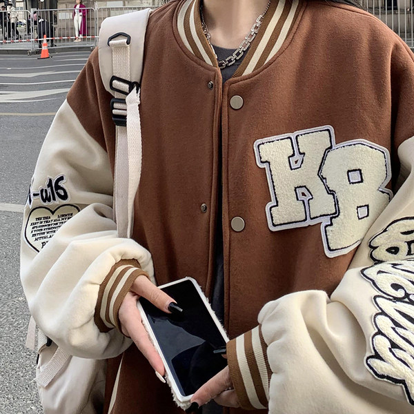 เสื้อแจ็คเก็ตเบสบอล เสื้อคลุม เสื้อแขนยาวสไตล์เกาหลี